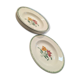 Lot 6 assiettes creuses anciennes Digoin Sarreguemines modèle Boby TBE