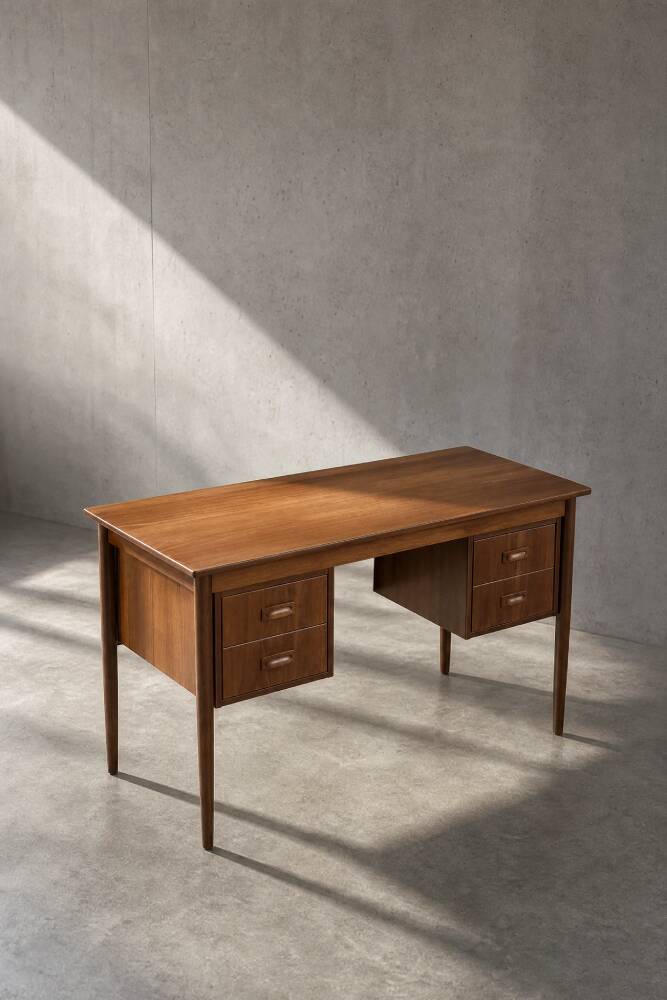 Vintage Scandinavian modern teak desk from the 1960s with drawers.