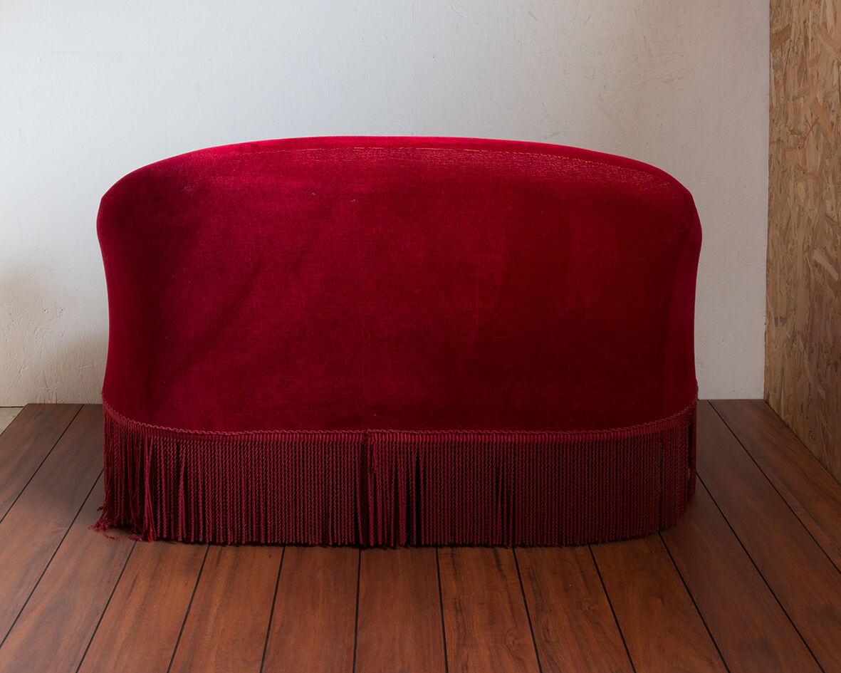 Red velvet bench