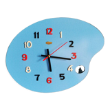 Vintage formica clock silent wall clock painter palette "Carrez bleu"