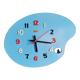 Vintage formica clock silent wall clock painter palette "Carrez bleu"