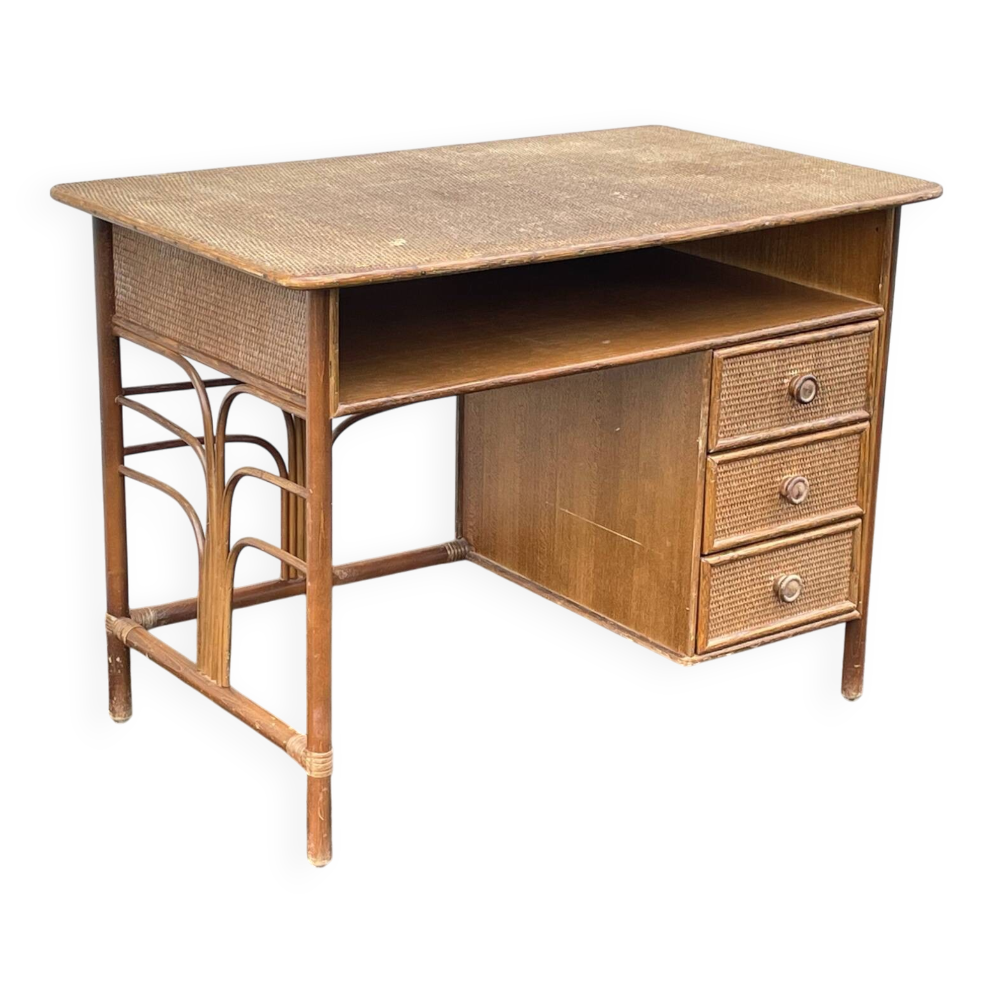 Vintage rattan desk