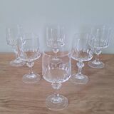 6 verres à pied en cristal