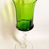 Emerald green chalice Empoli 70s Height 32 cm