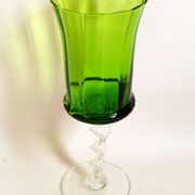 Emerald green chalice Empoli 70s Height 32 cm