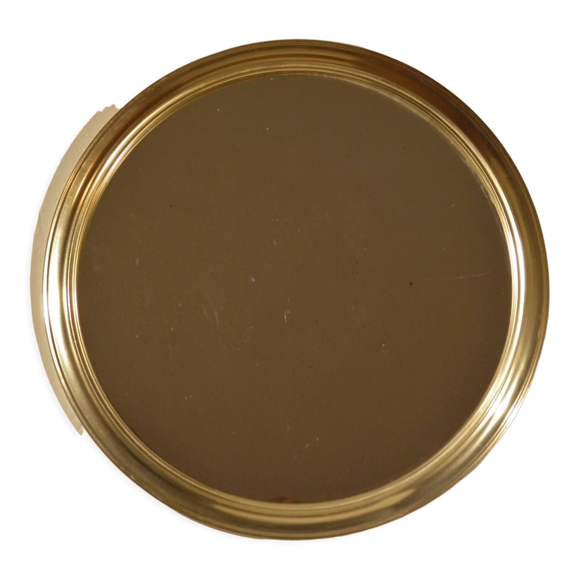 Round mirror gilded metal 40 cm
