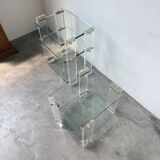 Glass and Plexiglas consoles from the 80s