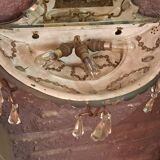 Religious wall light with tassels and eglomised glass