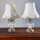 Pair of glass lamps with tassels
