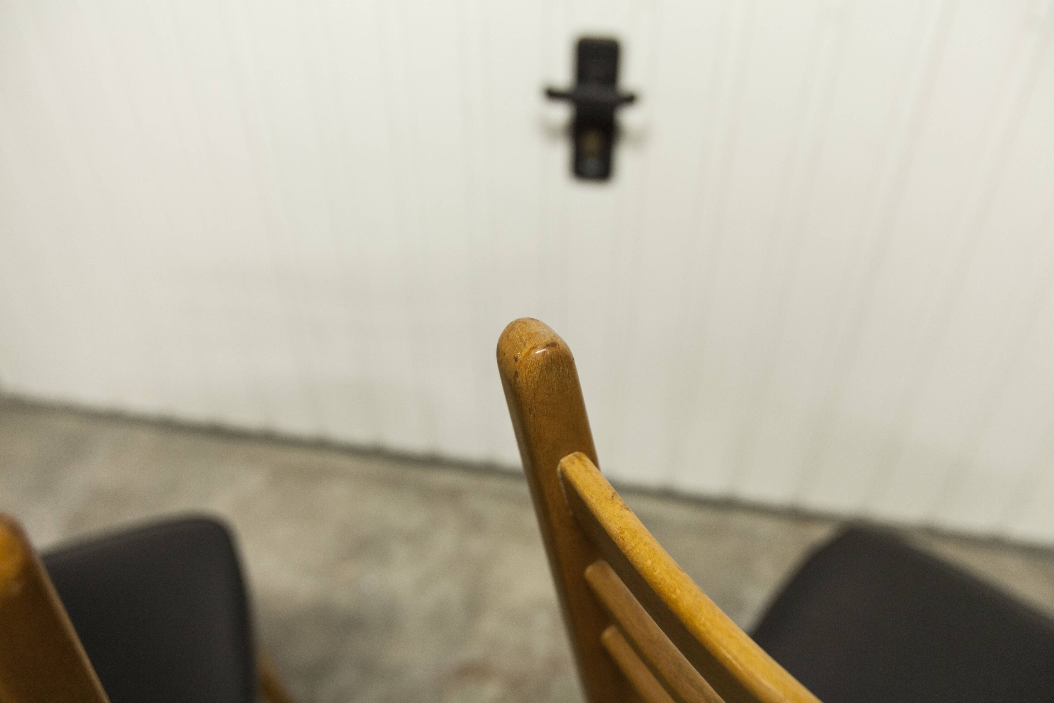 Pair of Scandinavian 1960 beech chairs