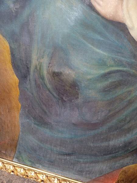 Oil painting on canvas Virgin and Child portrait 1940 - 102/72cm