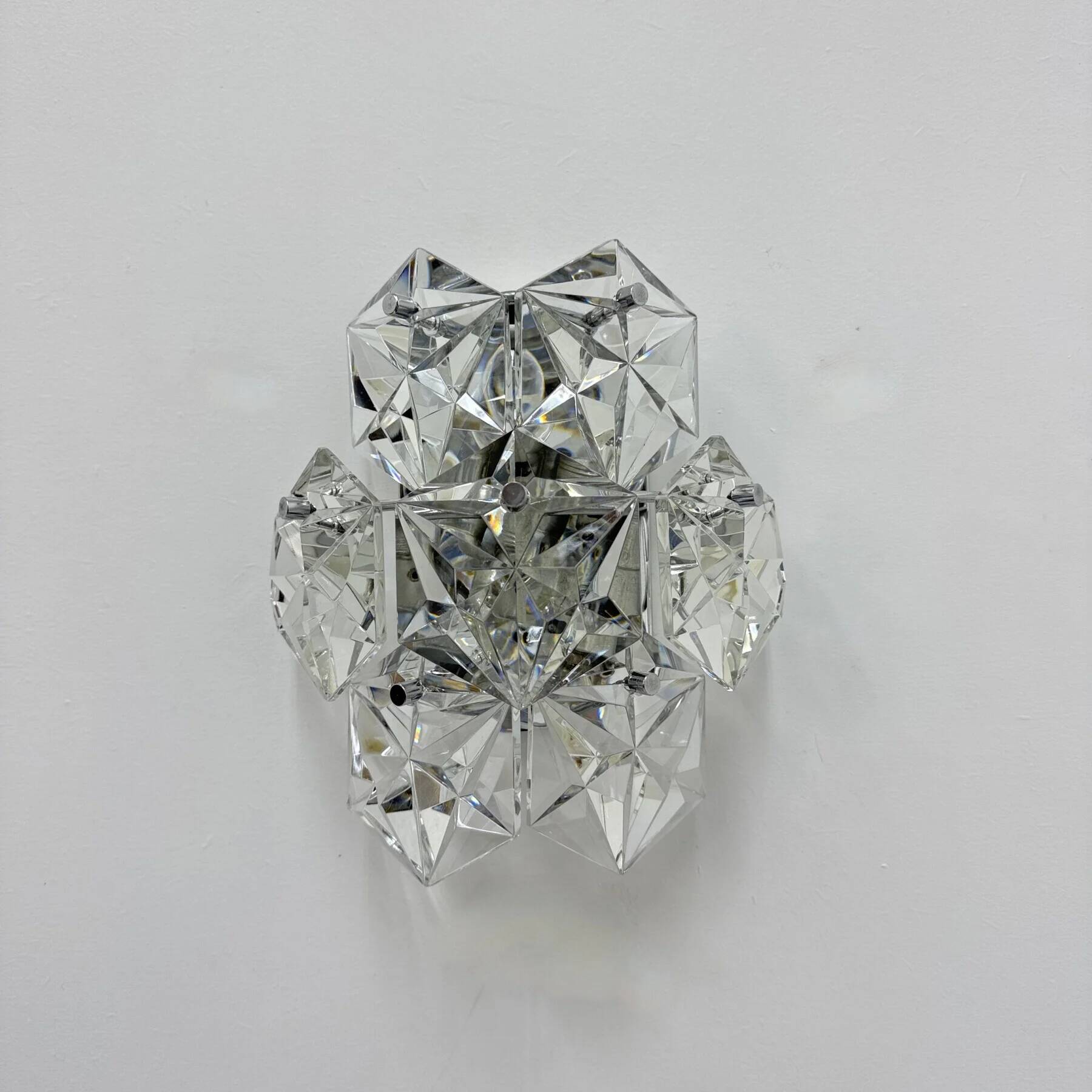 Mid-century crystal sconce by Kinkeldey, Germany, 1970s