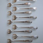 12 fourchettes à huitre métal argenté orfèvre sfam
