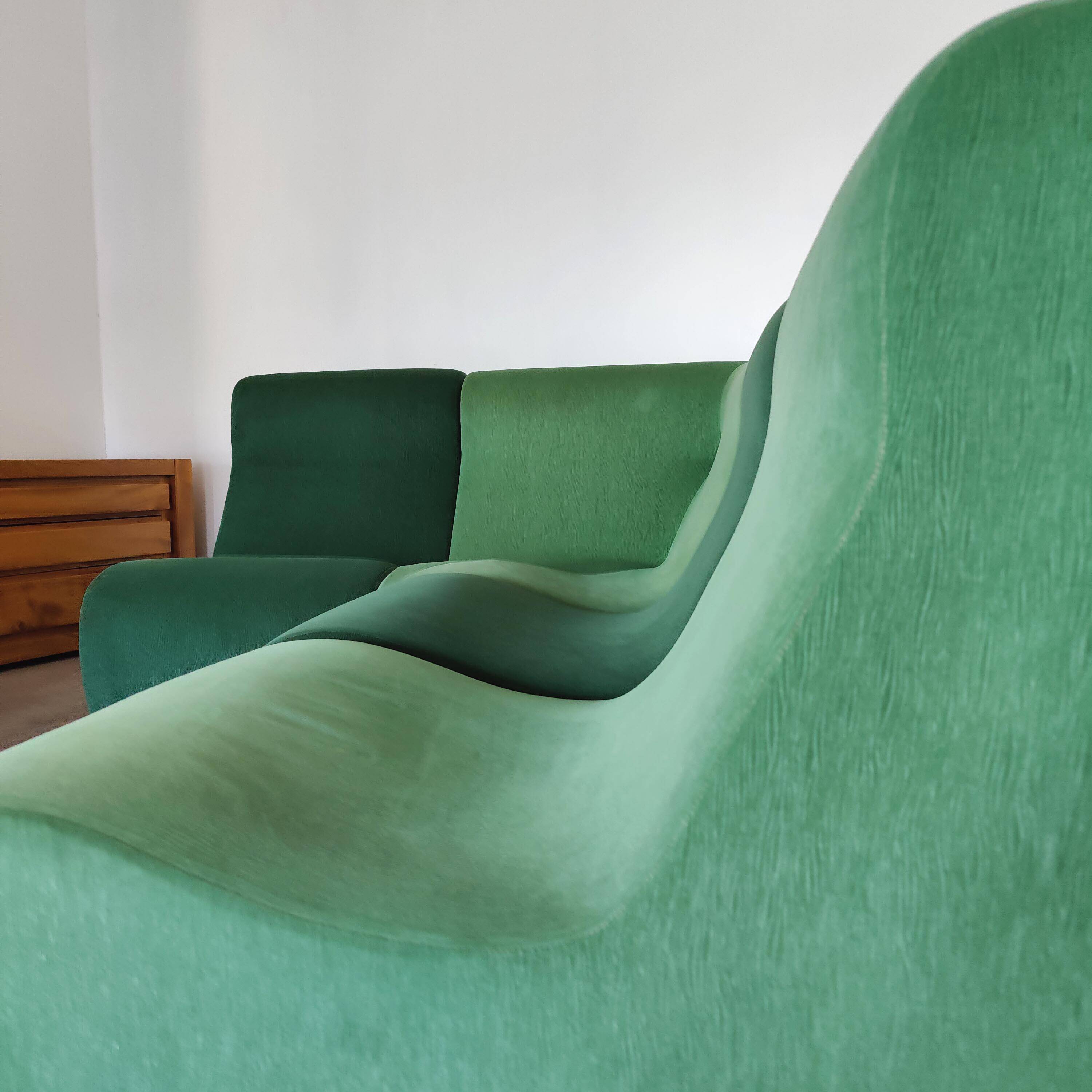 Modular green corner sofa 1970s