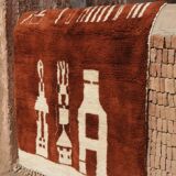 Tapis berbère azilal marron et blanc