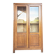 Vintage glass-fronted oak bookcase