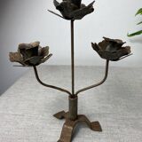 Rose shaped metal candle holder