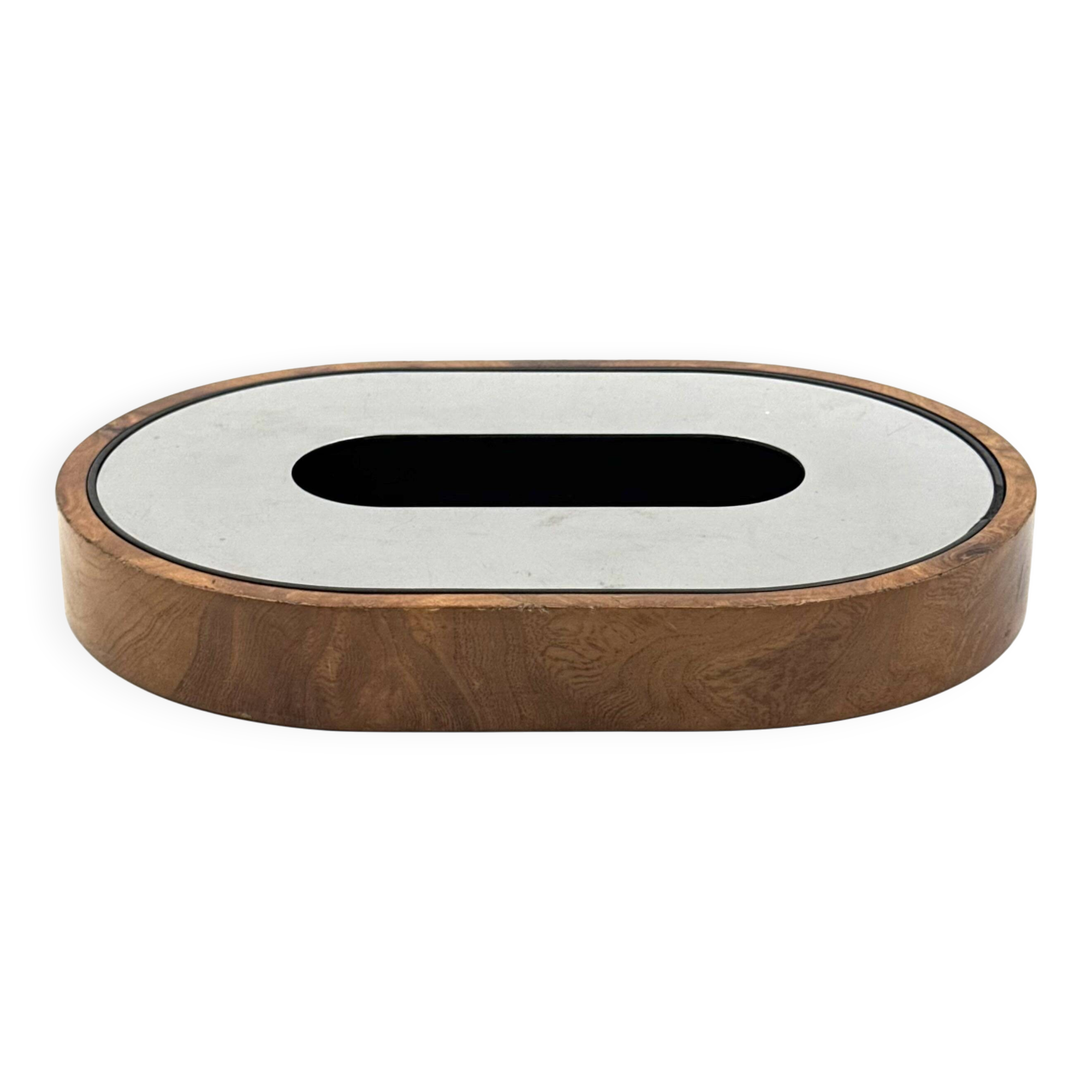 Mid-century olive wood ashtray, Italy ca. 1970