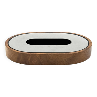 Mid-century olive wood ashtray, Italy ca. 1970