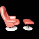 Vintage Swedish armchair and ottoman Anderssons