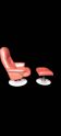 Fauteuil et ottomane Suédois vintage Anderssons