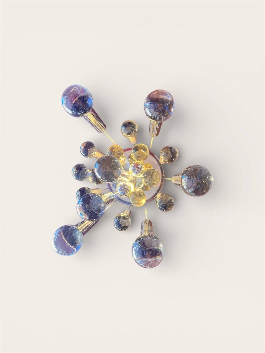 Chrome and glass chandelier by Gaetano Sciolari, 1960s