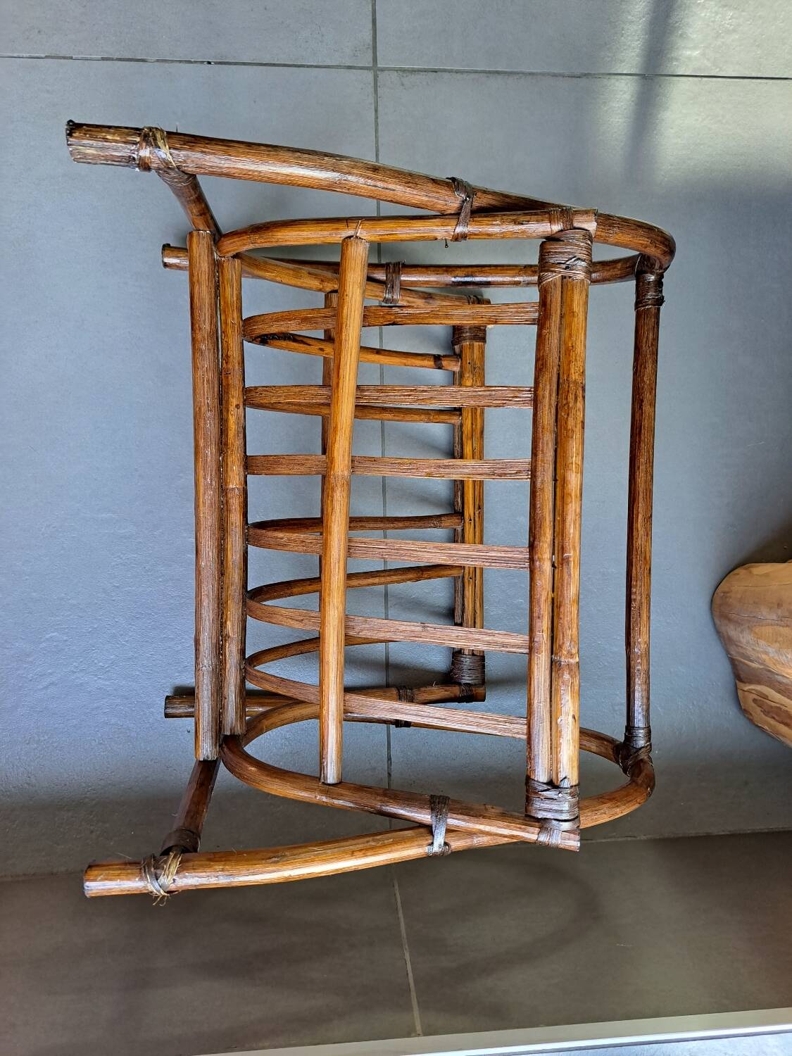 vintage rattan magazine rack