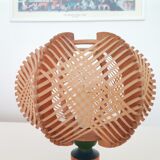 Mid century wooden bedside table lamp 1960