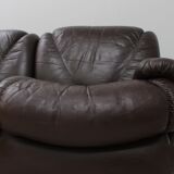 Vintage modular leather sofa 1970s