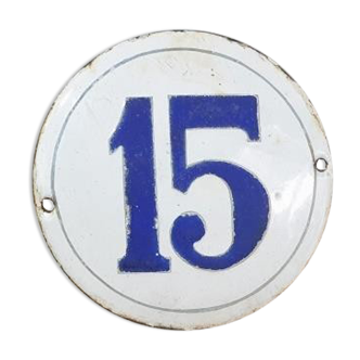 Enamelled plate n°15 - Street number plate