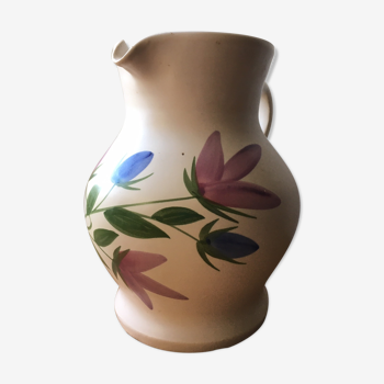 Hand-painted sandstone pitcher