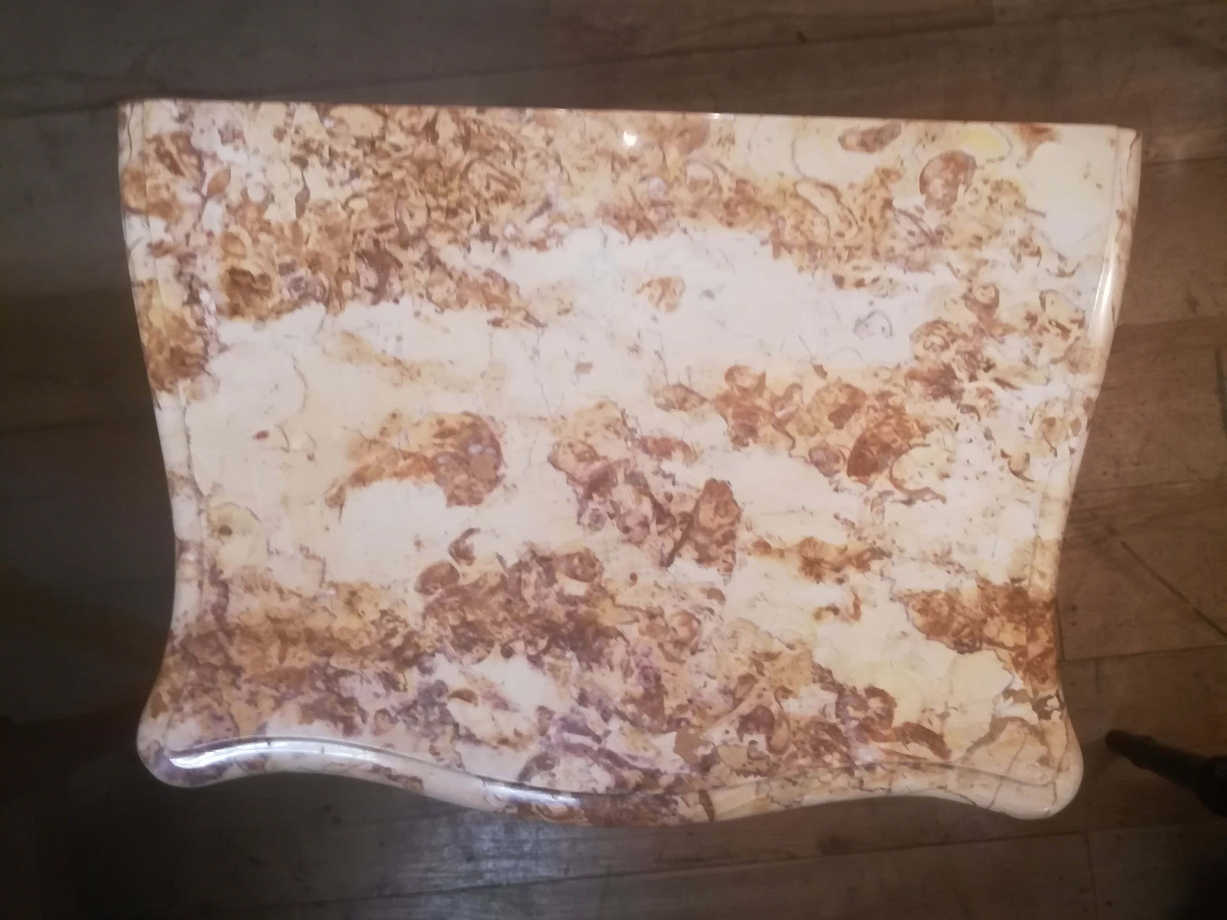 Pair of Louis XV style bedside tables in marquetry