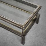 Vintage Mid Century Modern Coffee Table with Glass Case by Maison Jansen
