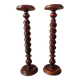 Pair of turned wooden pedestals