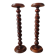 Pair of turned wooden pedestals