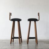 Vintage French Bar Stools, Set of 2