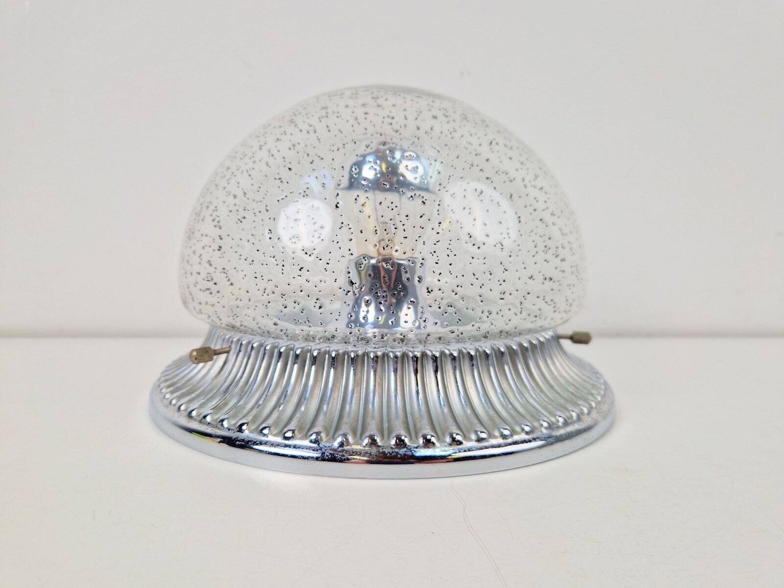 Vintage Ceiling Lamp in Chrome Glass from Hillebrand Lighting, 1960s