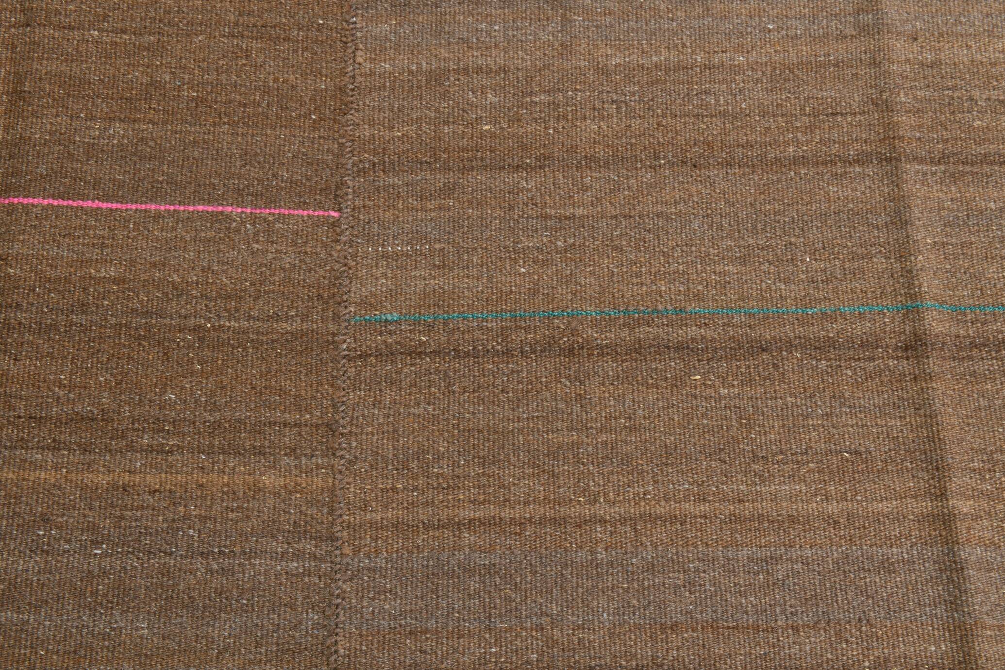 7x11 Brown Turkish Large Kilim Rug, Ethnic Patterned Rug, 221x331 Cm