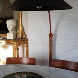 Curvated mahogany floor lamp