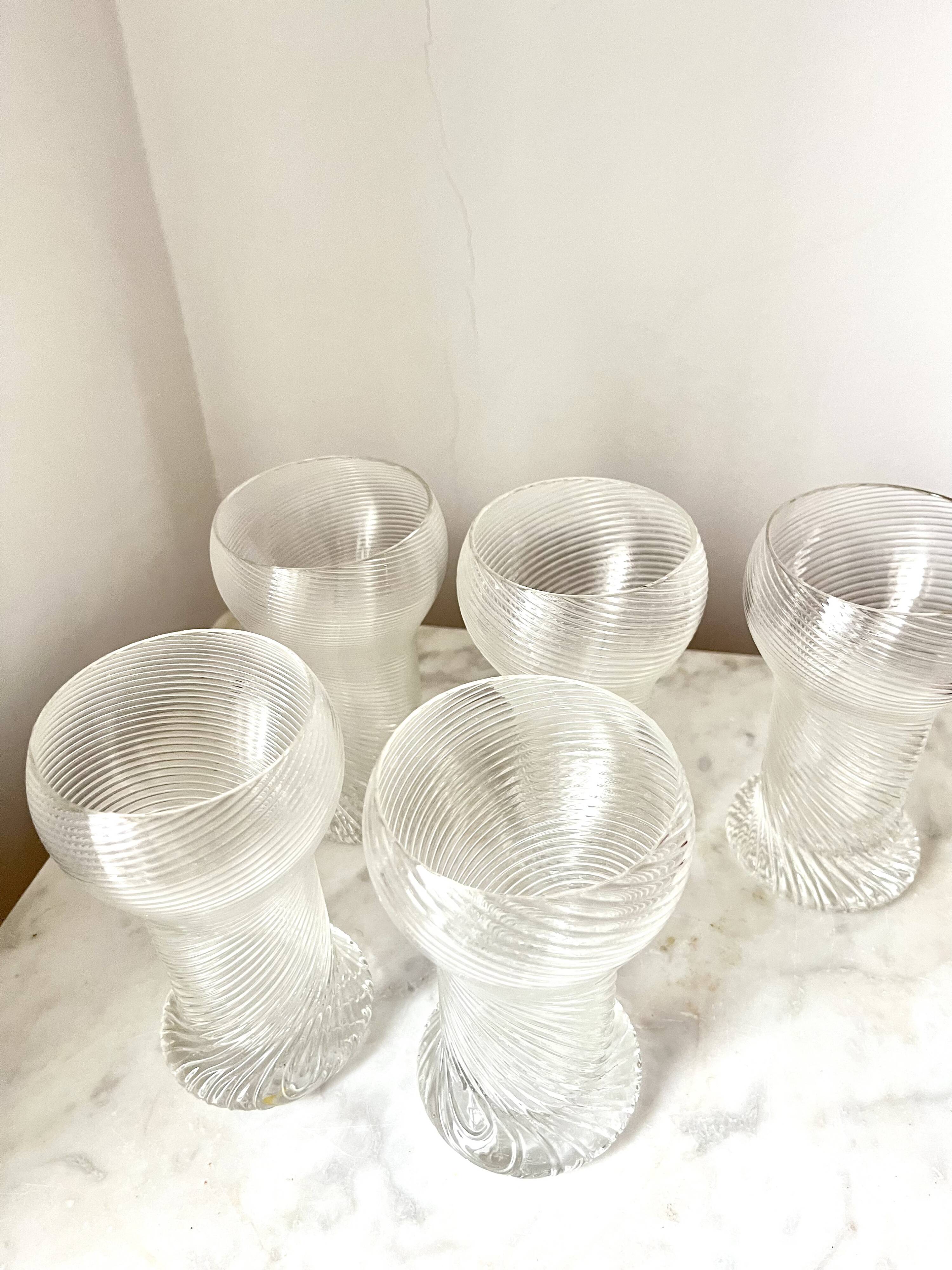 Lot de 5 verres vintage Rosenthal « Twist » Studio Line, Allemagne, années 1970