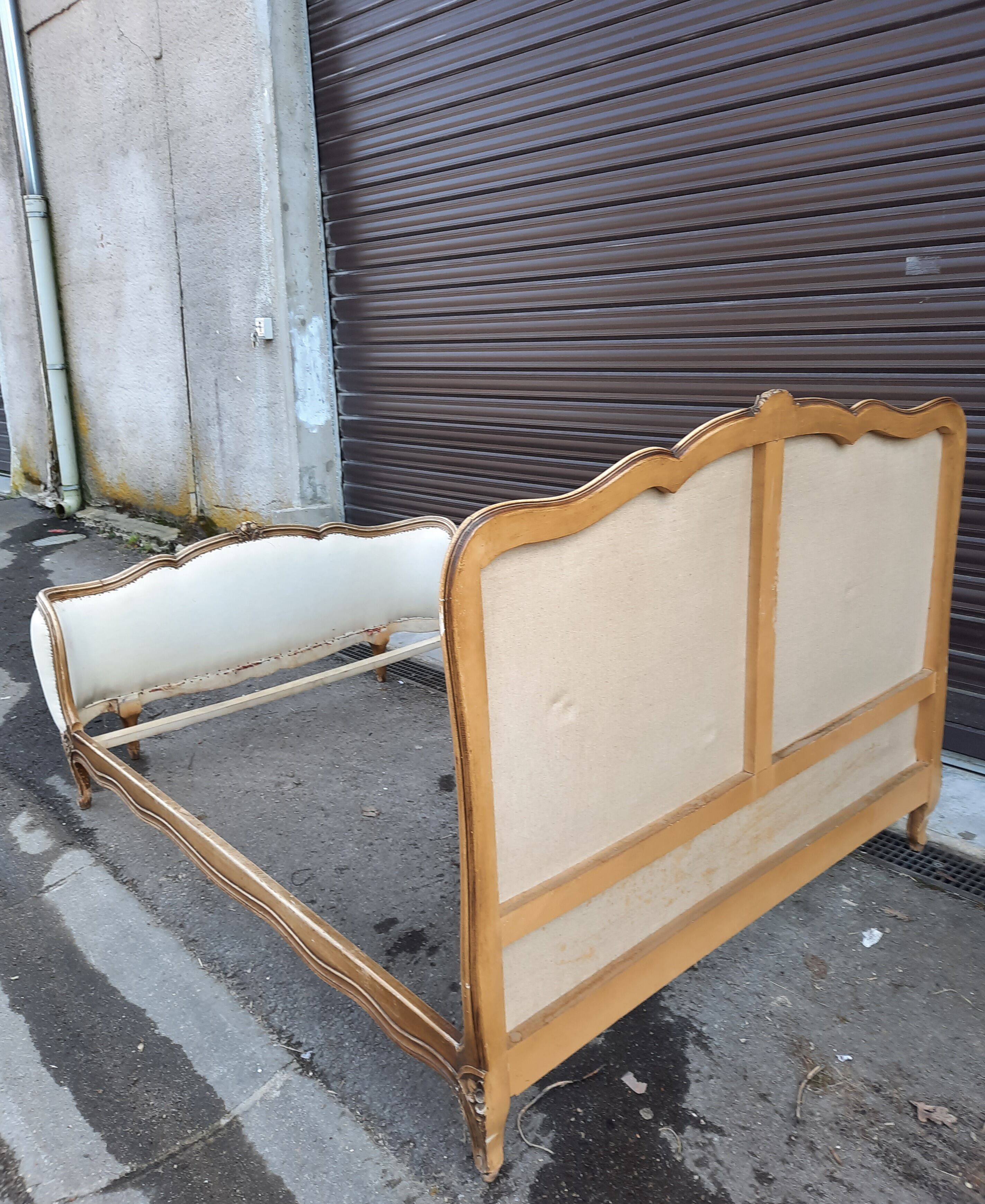 Louis XV style upholstered bed