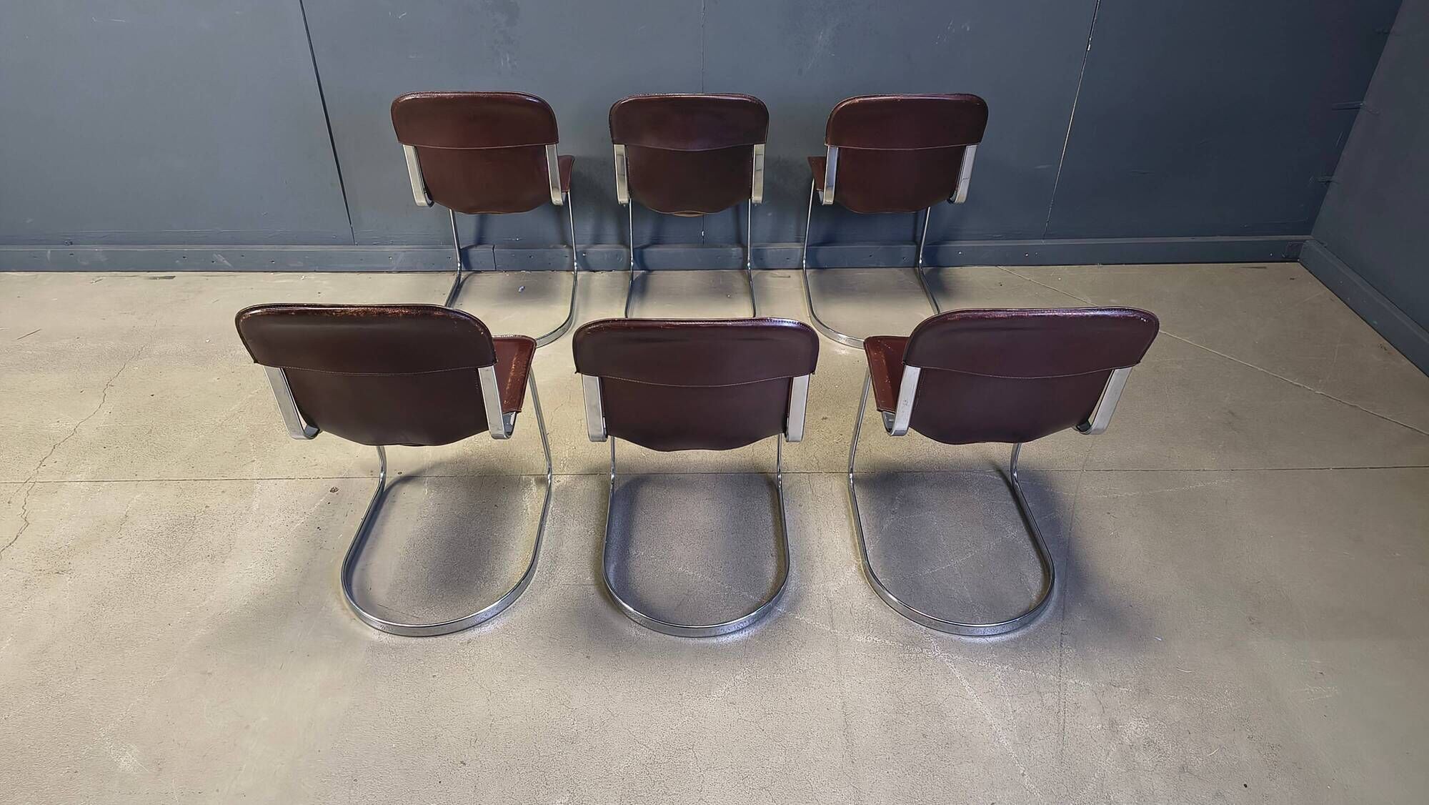 Vintage dining chairs by Cidue, set of 6, 1970s.