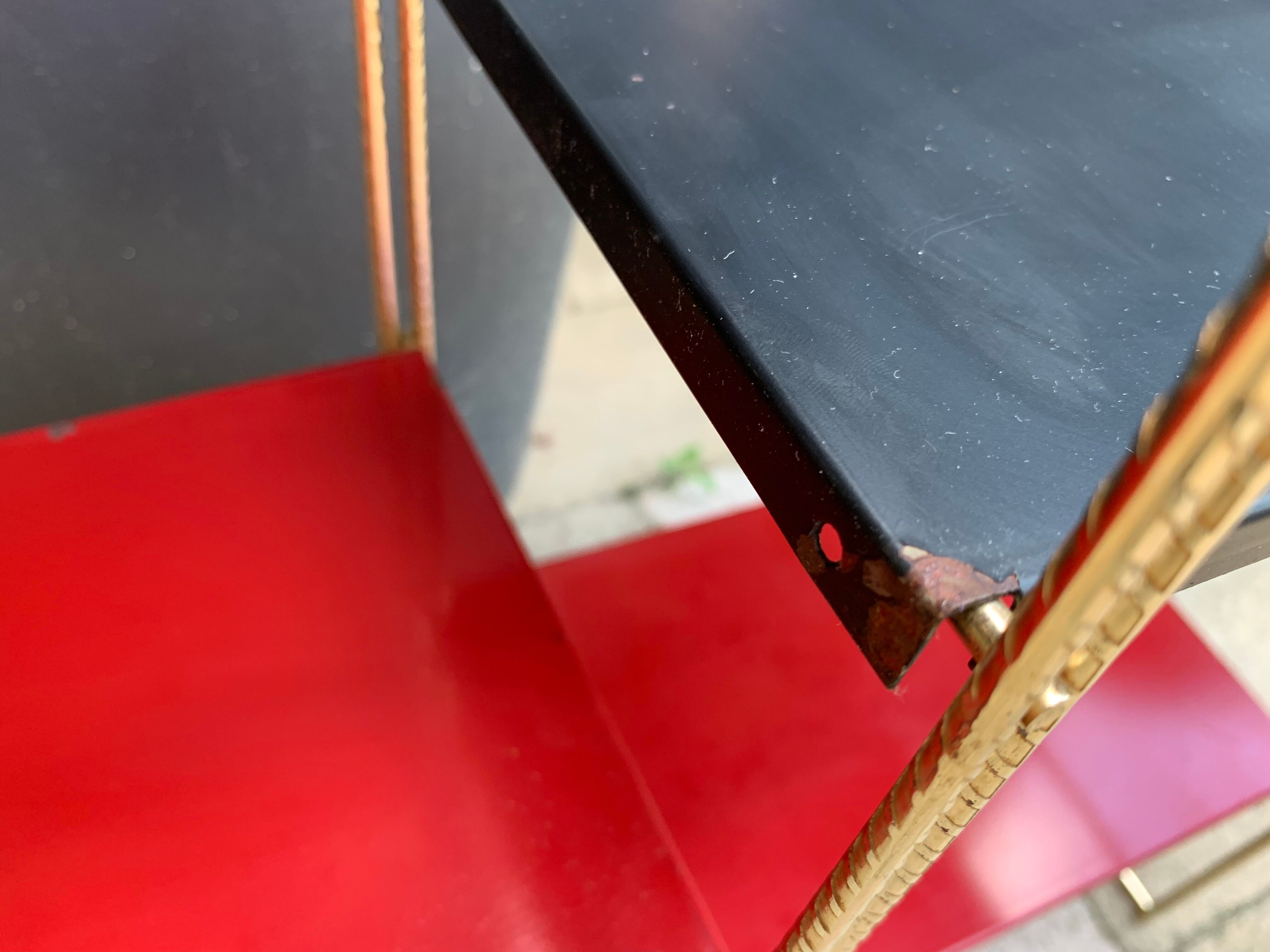 60's black and red String shelf