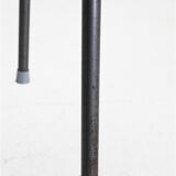 Set of 2 mid-century stools / teak / steel / Danish industrial design / 1960s