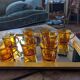 8 amber cups – golden light of the 70s
