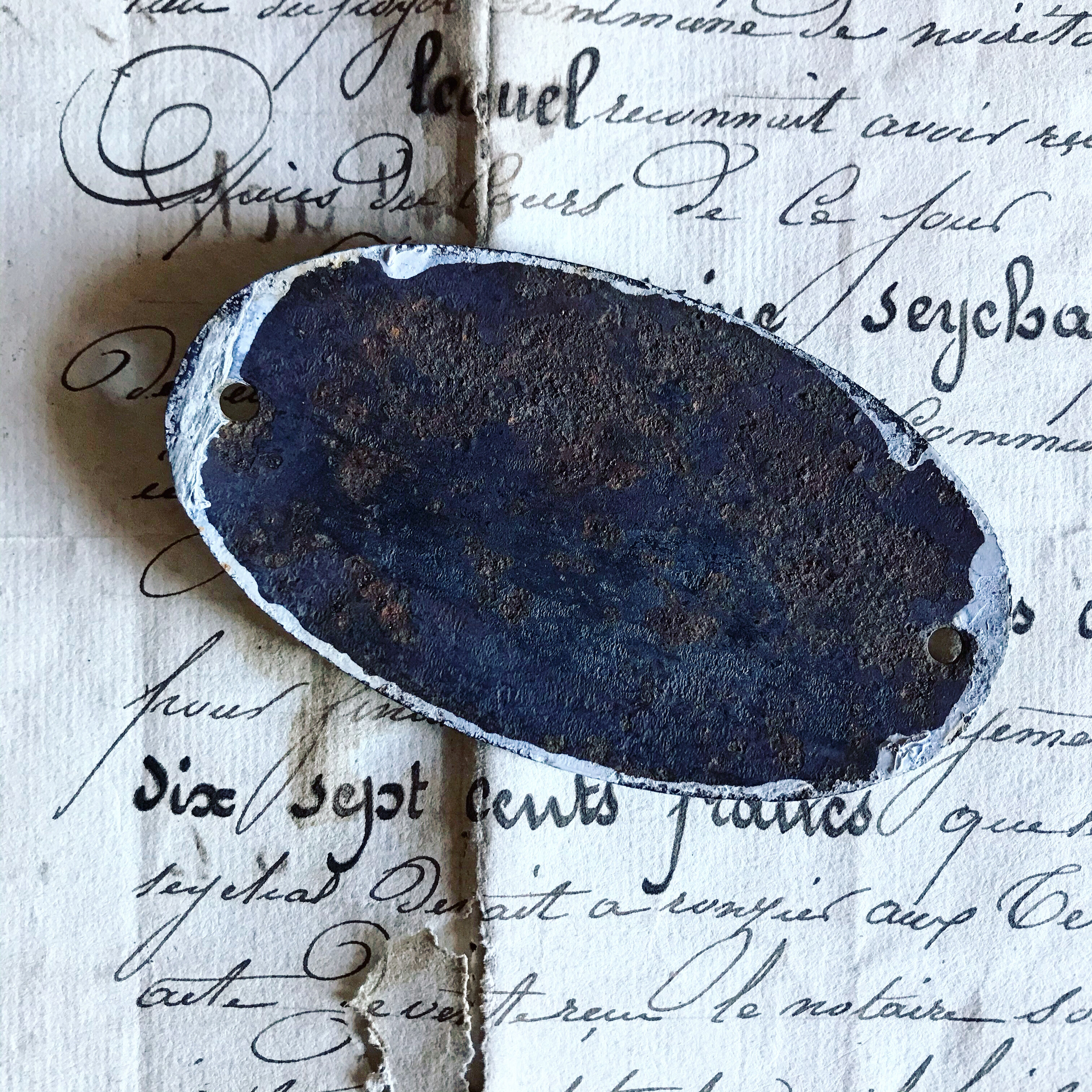 "water closets" bulging enamel plate. old door plate. around 1910/1920