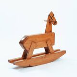 Cheval à bascule en chêne, Pays-Bas 1950