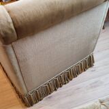 2 fauteuils en velours kaki