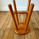 petit tabouret en pin années 60