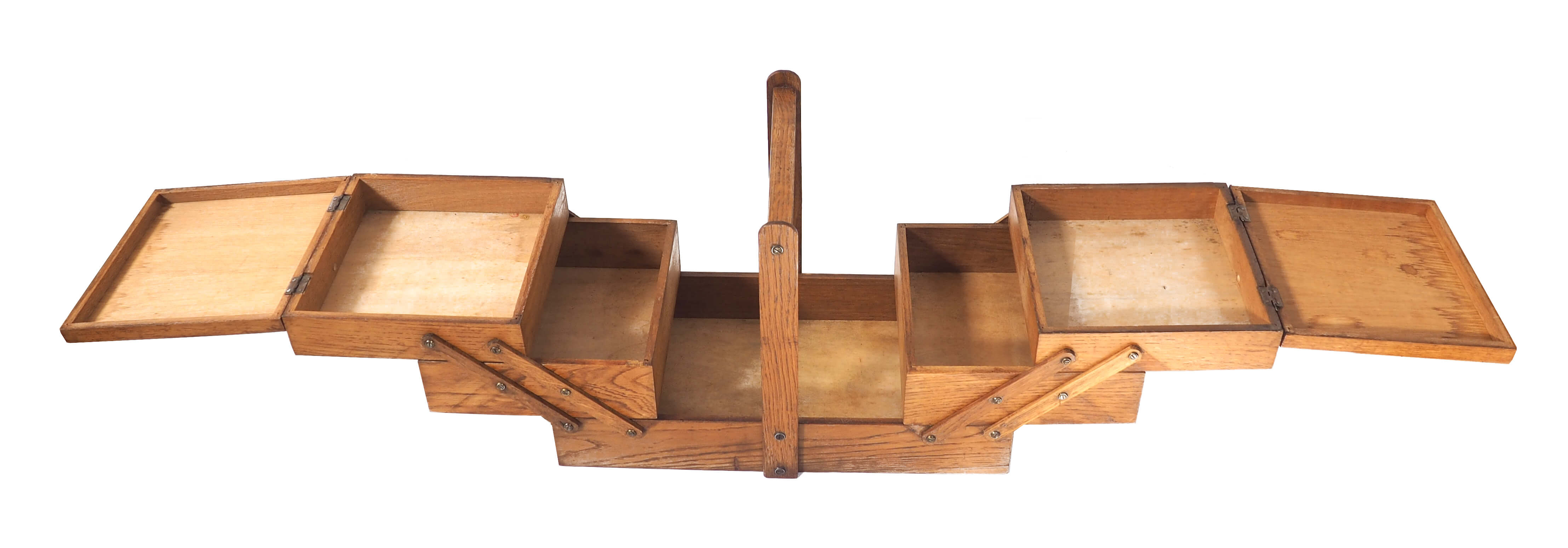Golden oak sewing cart